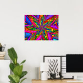 Poster Feu d'artifice fractal coloré (Bureau à domicile)