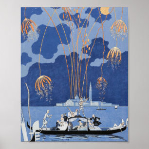 Poster Feu D'Artifice George Barbier À Venise 1924