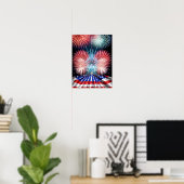 Poster "Feu d'artifice patriotique explosif : Célébrez av (Bureau à domicile)