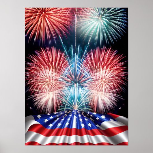 Poster "Feu d'artifice patriotique explosif : Célébrez av (Devant)