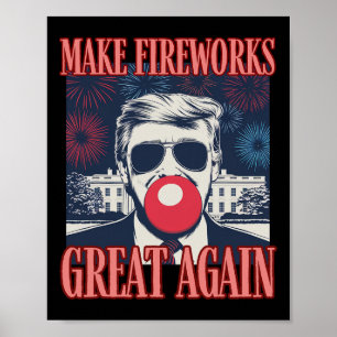 Poster Feu d'artifice patriotique Trump rendent la fête n