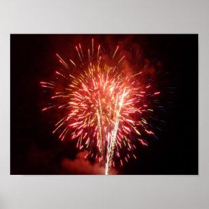 Poster Feu d'artifice rouge, blanc et bleu II patriotique