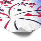 Poster Feu d'artifice sur bleu blanc rouge (Coin)