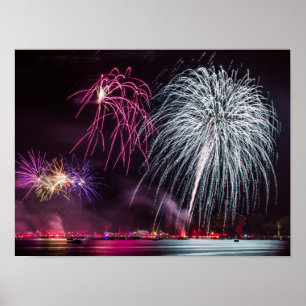 Poster Feu d'artifice sur le lac