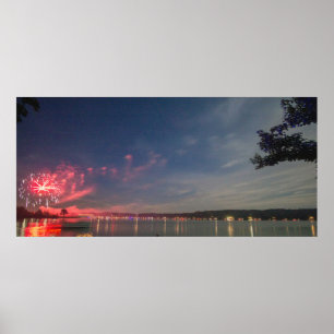 Poster Feu d'artifice sur le lac Atwood, Ohio
