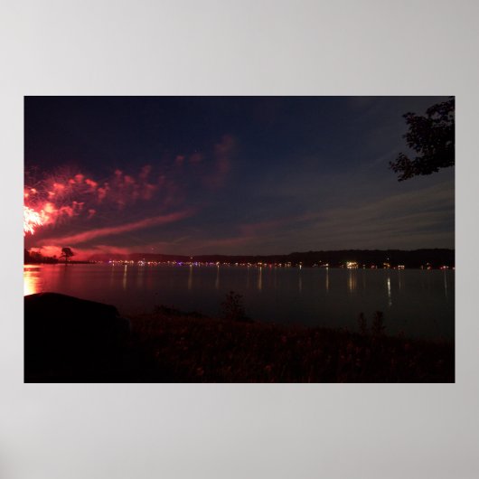 Poster Feu d'artifice sur le lac Atwood, Ohio (Devant)