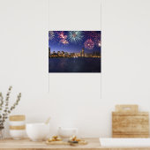 Poster Feu d'artifice sur l'horizon de Chicago 2 (Cuisine)