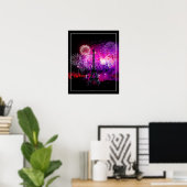 Poster Feu d'artifice Tour Eiffel 16" x 20" (Bureau à domicile)