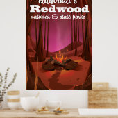 Poster Feu de camp dans la forêt. (Cuisine)