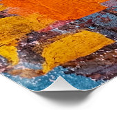 Poster Feu de camp hivernal, Collage, Un abstrait d'impre (Coin)