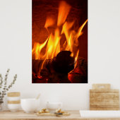 Poster feu de cheminée, cheminée chauffante, (Cuisine)