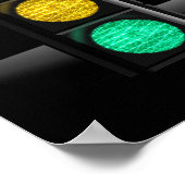 Poster feu de circulation rouge jaune vert (Coin)