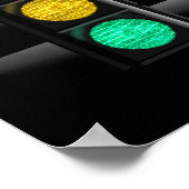 Poster feu de circulation rouge jaune vert (Coin)