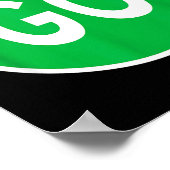 Poster Feu de circulation routier vert de signalisation d (Coin)