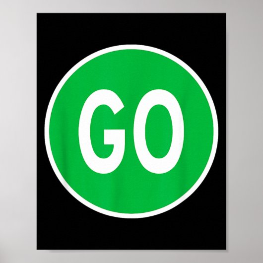 Poster Feu de circulation routier vert de signalisation d (Devant)