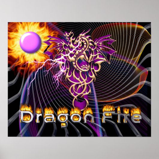 Poster Feu de dragon - Art Imaginaire (Devant)