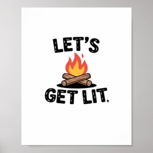 Poster Feu de feu de camp - Camping Adventure