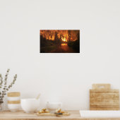 Poster Feu de forêt - Cerf (Cuisine)
