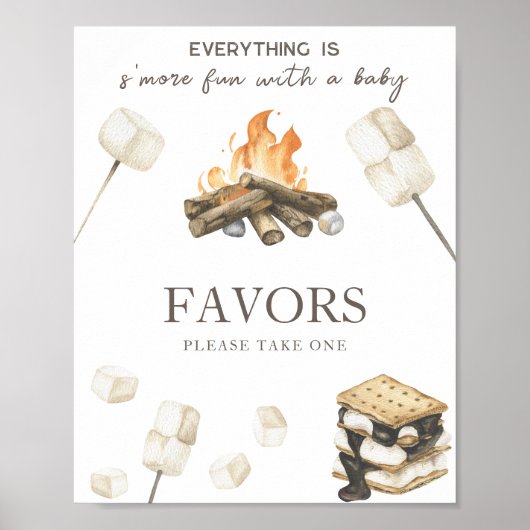 Poster Feu de joie de S'more pour Baby Shower - Cadeaux (Devant)