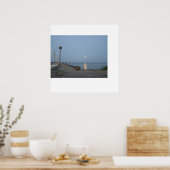 Poster Feu de lune de la marina de Northport Michigan (Cuisine)