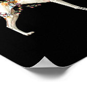 Poster Feu de Noël Casquette de chien Whippet Santa Claus (Coin)