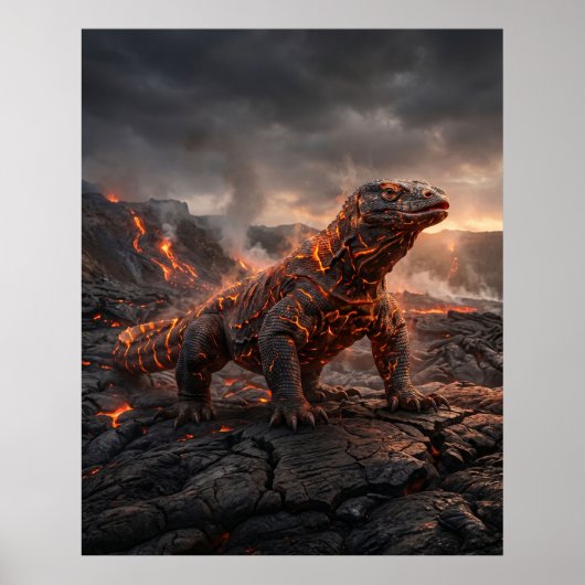 Poster Feu des déchets volcaniques de Komodo (Devant)