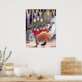 Poster Feu d'Halloween avec ours et Brownies (Cuisine)