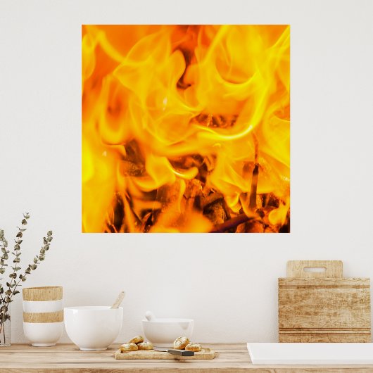 Poster Feu et flammes (Cuisine)