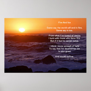 Poster Feu Et Glace Au-Dessus De L'Eau Front Plage De Cou