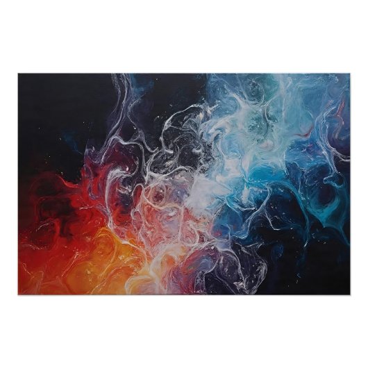 Poster Feu et glace en mouvement (Devant)
