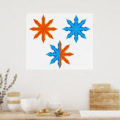 Poster Feu et glace Étoiles à huit pointes (Cuisine)