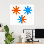 Poster Feu et glace Étoiles à huit pointes (Bureau à domicile)