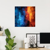 Poster Feu et Glace : La Dualité (Bureau à domicile)