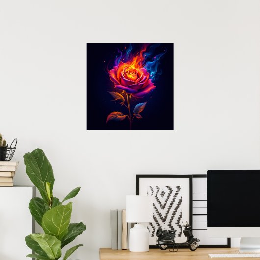 Poster Feu et la Rose (Bureau à domicile)