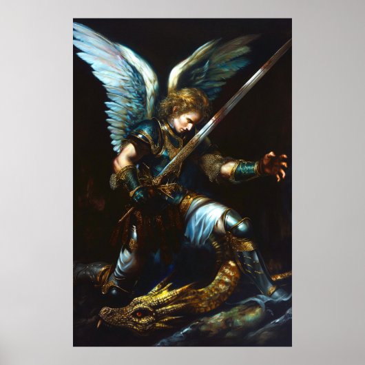 Poster Feu et plume | Epic Angel contre Dragon (Devant)