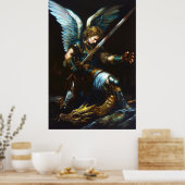 Poster Feu et plume | Epic Angel contre Dragon (Cuisine)