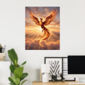 Poster Feu Phénix Aube Levante (Bureau à domicile)