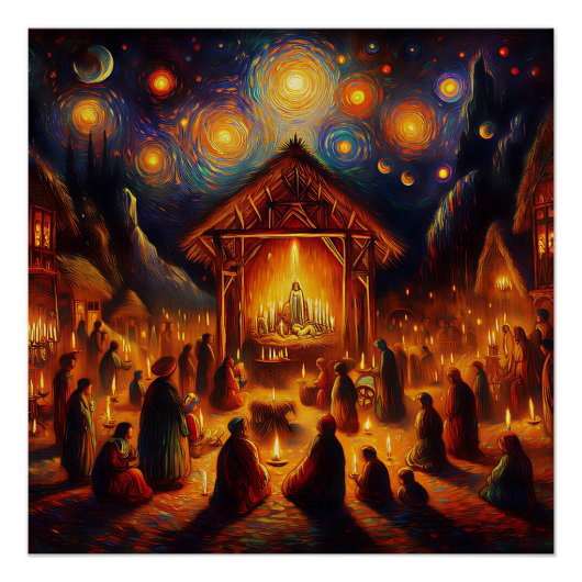 Poster Feu sacré sous la nuit étoilée (Devant)