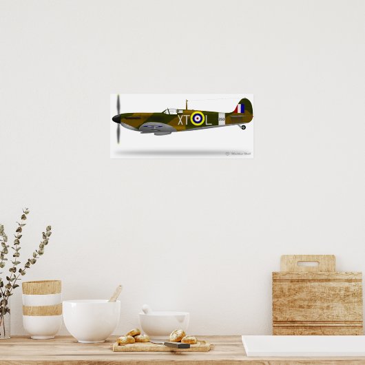 Poster Feu Spitfire Supermarine - Customisé (Cuisine)