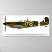 Poster Feu Spitfire Supermarine - Customisé (Devant)
