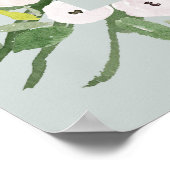 POSTER FEUILLAGE À COURONNE GRIS ACRÉELLE MARIAGE BIENVEN (Coin)