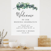 Poster Feuillage botanique Bienvenue à notre signe Mariag (Cuisine)