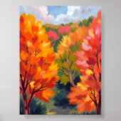 Poster Feuillage d'automne | Aquarelle de feuilles d'auto (Devant)