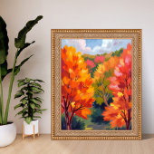Poster Feuillage d'automne | Aquarelle de feuilles d'auto