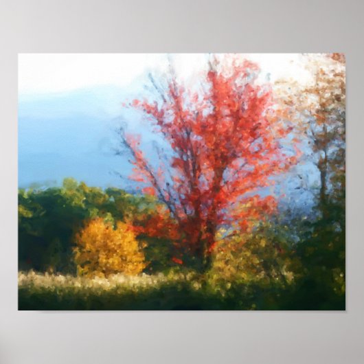 Poster Feuillage d'automne Nature Peinture photo (Devant)