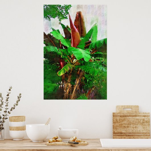 Poster Feuillage de bananier tropical - Promenez-vous dan (Cuisine)