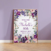 Poster Feuillage de couleur rose pourpre 90e anniversaire