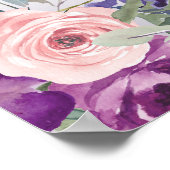 Poster Feuillage de couleur rose pourpre 90e anniversaire (Coin)