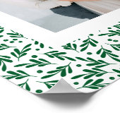 Poster Feuillage de fête vert et blanc | Vacances (Coin)