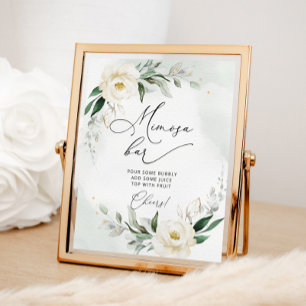 Poster Feuillage de grenier or floral Mimosa bar